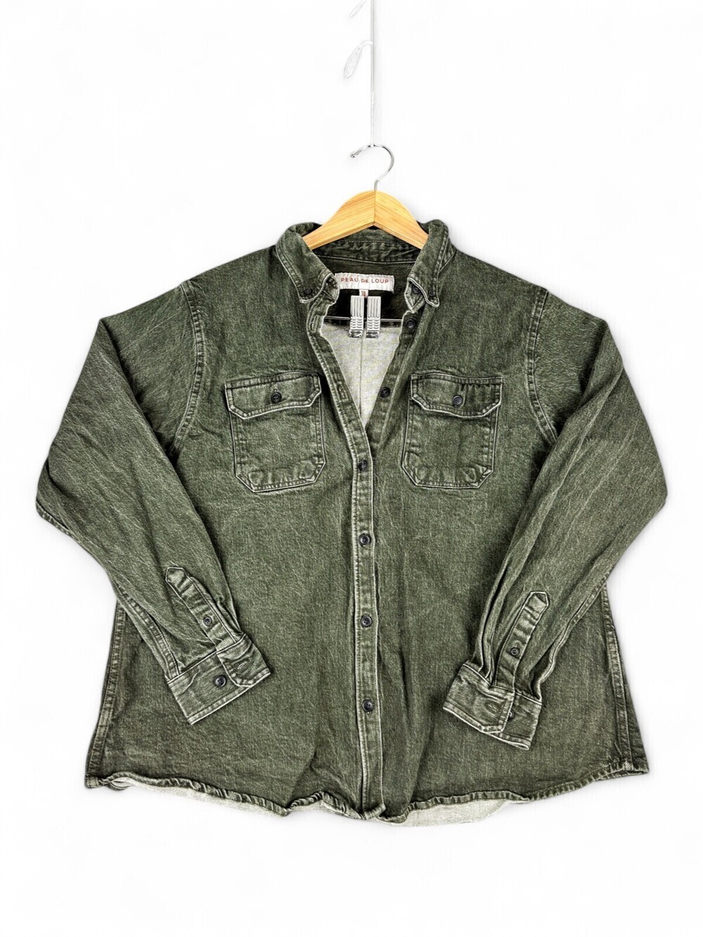 Peau De Loup Women's Olive Green Jean Jacket Size 18 Plus